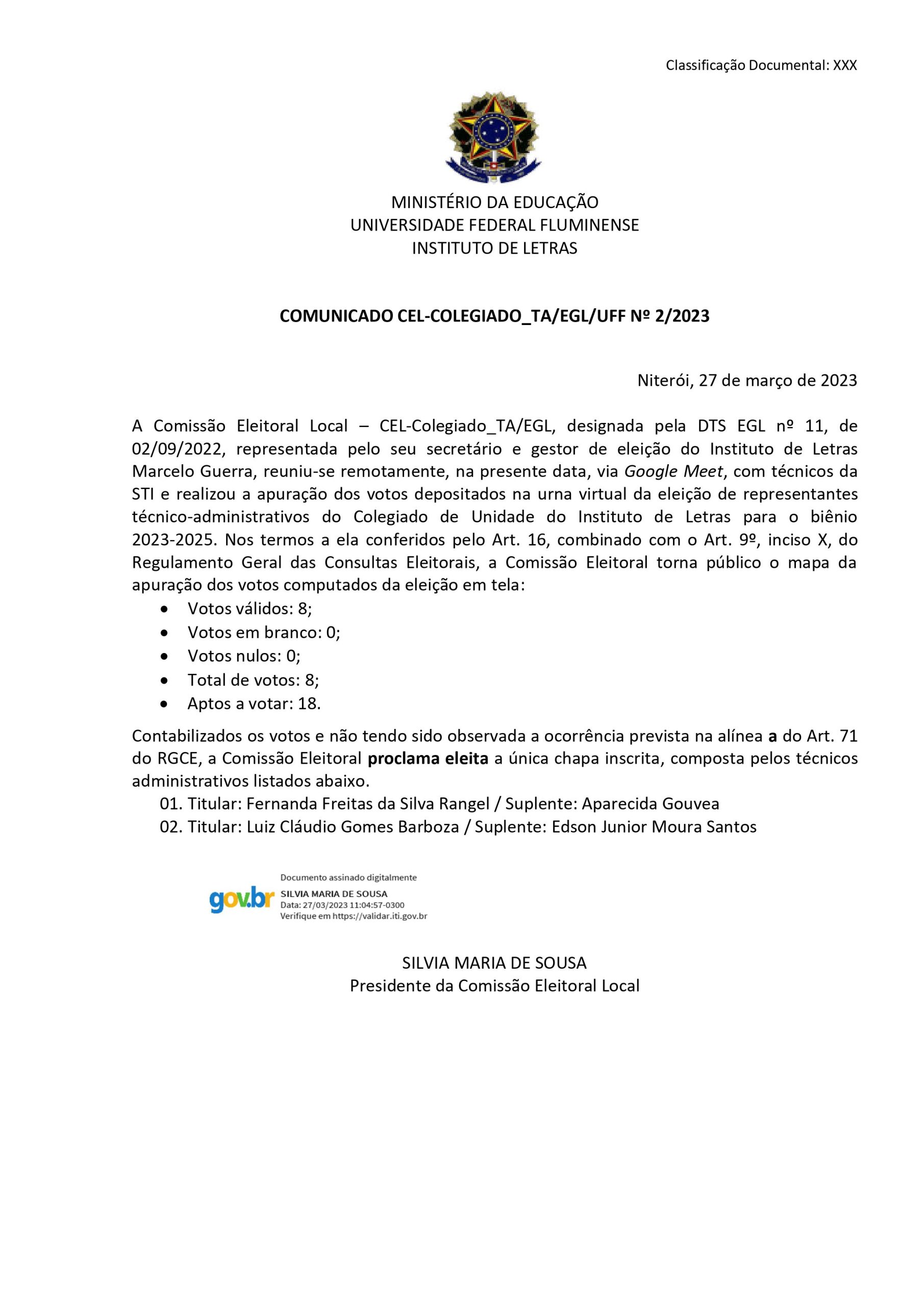 EGL - Instituto de Letras Nº 01/2022